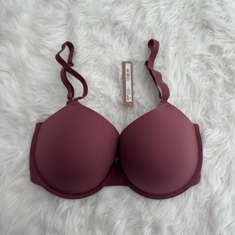 Skims Fits Everybody Push Up Demi Bra Beet Size 34DDD